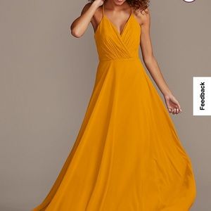 David’s Bridal Marigold bridesmaids dress